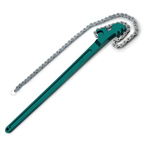 AUPREX 24 Inch Heavy Duty Chain Oil Filter Wrench, Adjustable Long Handle Tool Fits Max 12.6 Inch...