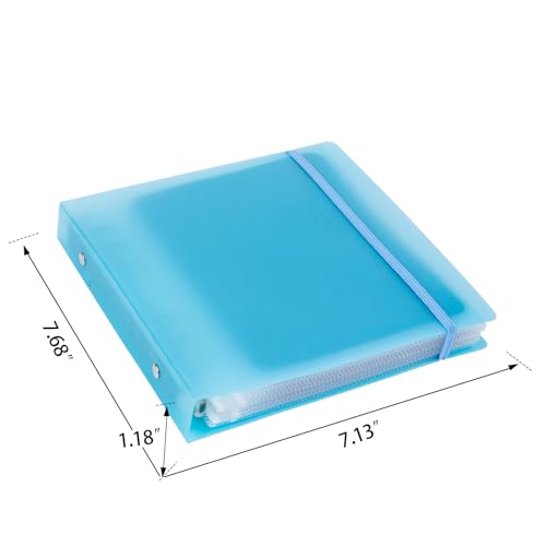 Image of UNIMEIX 12 Pcs Magnetic Sheets for Die Storage with 1 Binder Cover, Stamp and Die Storage Pockets Die Cut Storage for Card Making Supplies(0.8 mm Thickness, Blue)