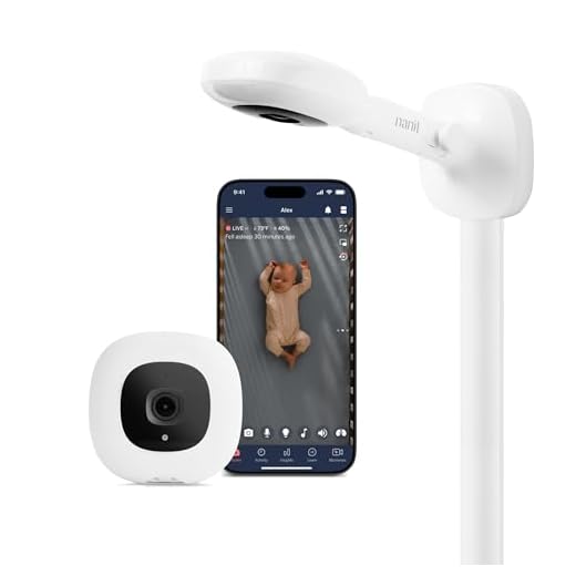 Nanit Pro Smart Baby Monitor - Camera & Wall Mount- 1080p Wi-Fi Video Camera, 2-Way Audio, See Your Baby from Anywhere, Sound/Motion/Cry Notifications, Night Vision