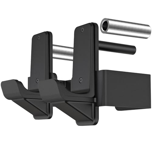 Kipika J-Hooks for 3" x 3" Power Rack with 5/8" or 1" Hole - Bottom Reinforced Steel Hooks with Rubber Pads - Heavy Duty Power Rack Attachments - Squat Rack Accessories for Strength Training - 2Pcs