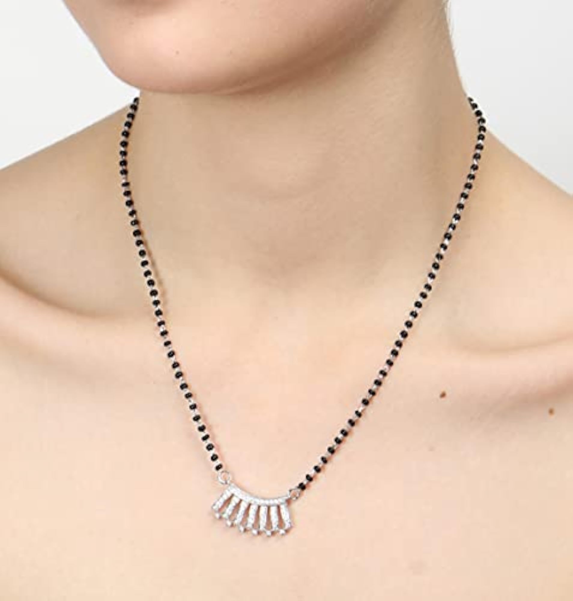 925 Sterling Silver Ayla Mangalsutra Earring Chain Jewellery Set