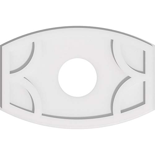 Image of Ekena Millwork CMP20X13KY-05000 Kailey Architectural Grade PVC Contemporary Urethane Ceiling Medallions 20 inchW x 13 3 /8 inchH x 5 inchID x 10 3 /4 inchC x 1 inchP