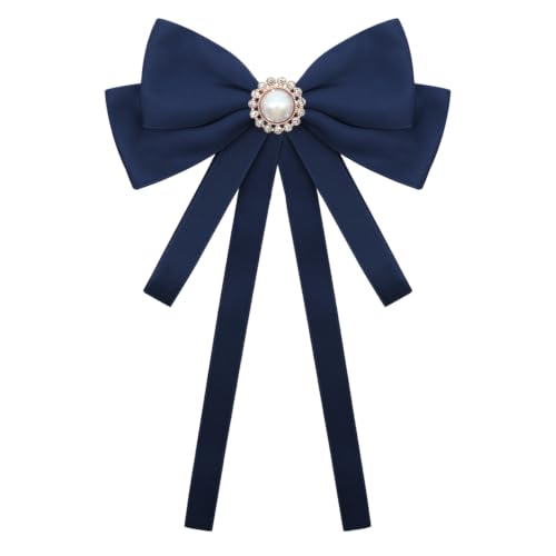 Image of LJBFNN Bow Ties for Women, Adjustable Pre Tied Bow Tie Solid Color Ribbon Bowtie for Girls Ladies Party Daily Cosplay School