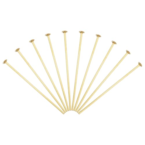 PATIKIL Chandelier Connector Clip Pins, 100 Pack 2.5mm OD x 38mm L Chandelier Replacement Prism Copper Pins for Fastening Suncatcher Crystals Parts, Golden