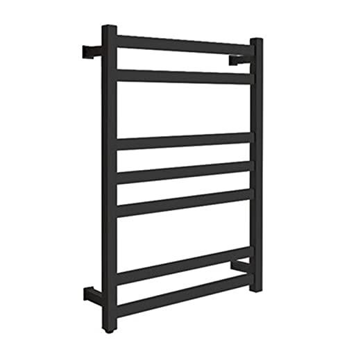 ZQFIDFYR Towel Warmer/Electric Heated Towel Racks for Bathroom, Towel Warmer Wall Mounted Towel Warmer Rack, 304 Stainless Steel Heated Towel Rail (Black Plug in)