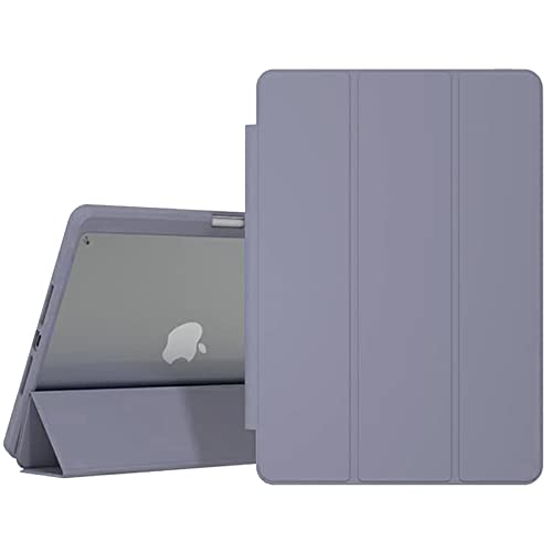 Smart Case For iPad 10.2" 9th/8th/7th Generation 2021/2020/2019 with Auto Wake/Sleep Shockproof Transparent Back Shell tablet cover (Gray)