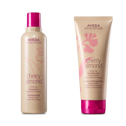 Aveda Cherry Almond Softening Shampoo & Conditioner Set for Normal to Dry Hair | with Coconut Oil & Shea Butter | Silicone Free | 200 ml