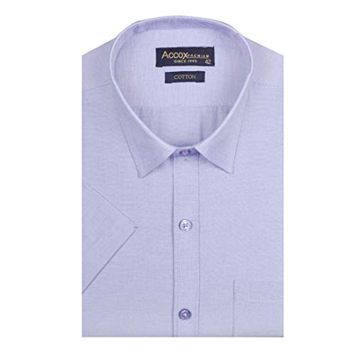 ACCOX Men's Half Sleeves Formal Regular Fit Cotton Plain Shirt(GO...