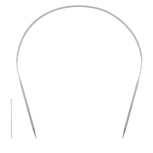 Image of Size 2.5 Stainless Steel Circular Knitting Needles 16 Inch 3.0 mm Set Round Metal (Silver, 16 inch-2.5-(3.0mm))