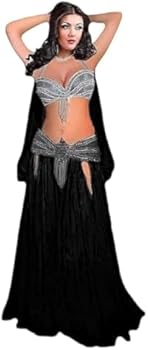 Handmade Belly Dance Suit, 3 Pieces (Black): Buy Online at Best