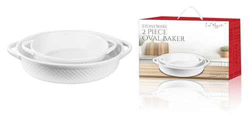 Le Regalo 2 Piece Oval Baker Set - Honeycomb Design, Bake & Serve, Multipurpose Dish, Oven, Dishwasher, and Freezer Safe- Large 77 Fl Oz Capacity-Medium 42 Fl Oz Capacity. Le Regalo 2 Piece Oval Baker Set - Honeycomb Design, Bake & Serve, Multipurpose Dish, Oven, Dishwasher, and Freezer Safe- Large 77 Fl Oz Capacity-Medium 42 Fl Oz Capacity.