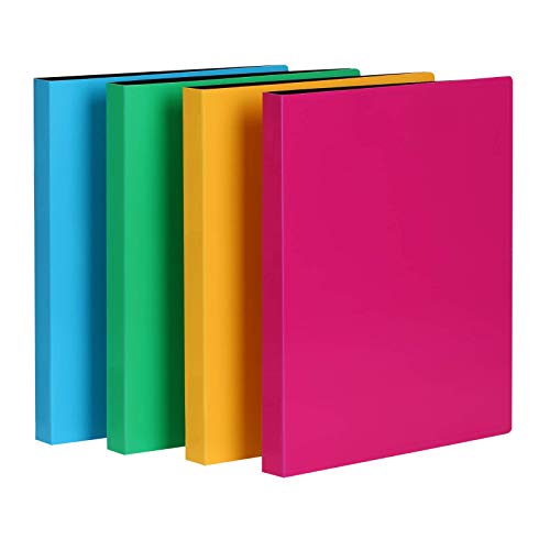 CRANBURY Assorted Color Presentation Books - (4-Pack) Colorful Poly Presentation Binders Have 24 Sleeves, Display 48 Letter Size Pages, Folders with Plastic Sleeves with Thick Cover, Includes Labels