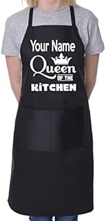 Print4U Queen Of The Kitchen Put Your Name Here Personalised Chef BBQ Apron