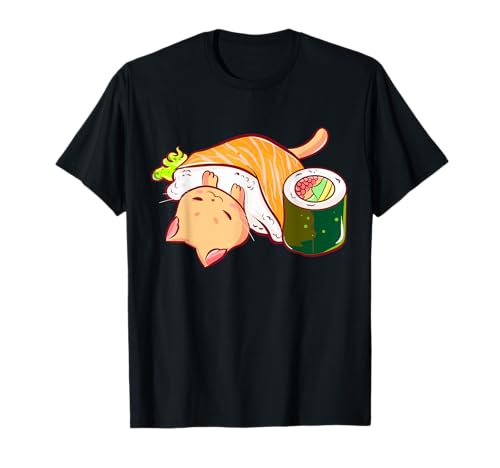 Kawaii Katze Sushi lustiges Katzenbesitzer T-Shirt