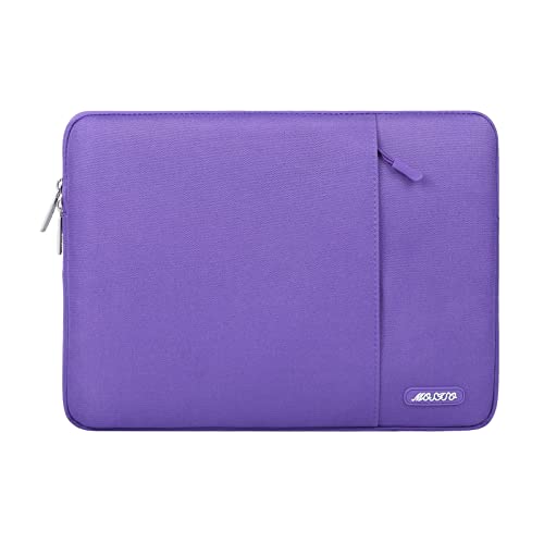 Image of MOSISO Laptop Case 13.3 inch, 13-13.3 inch Laptop Sleeve Compatible with MacBook Air /Pro 13 /Pro 14 M5 M4 M3 M2 M1, HP Dell ASUS Lenovo,Polyester Vertical Computer Sleeve Bag with Pocket, Ultra Violet