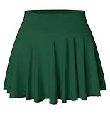 YOAKAKU Pleated Tennis Skater Skirts for Women with Pocket Shorts Flowy Golf Athletic Skort Sports Mini Skirt Green