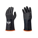 【Amazon.co.jp限定】【防寒手袋・アウトドアテムレス・透湿完全防水】 TEMRES 01winter Lサイズ ブラック 防寒インナー付きグローブカフ,ドローコードなし 裾オレンジカラー