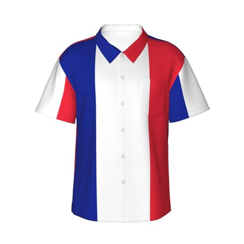 Chemise hawaïenne homme drapeau français respirante et ultra légère