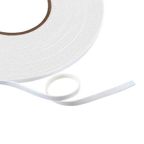 Image of Tatuo 2 Rolls Double Sided Foam Tape 1 /4 Inch by 50 Feet White PE Foam Tape Sponge Soft Mounting Adhesive for DIY Craft Picture Poster Hanging