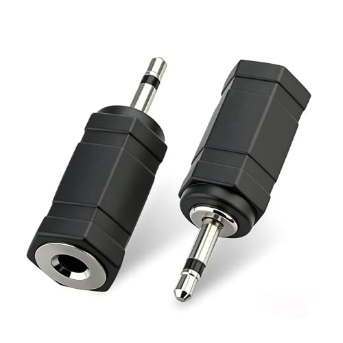 SEYUGOPTI 2.5mm Mono Male to 3.5mm Mono Female Adapter 2-Pole 2.5mm to 3.5mm Jack Adapter Converter for Headphones Speakers Mobile Devices 2pcs