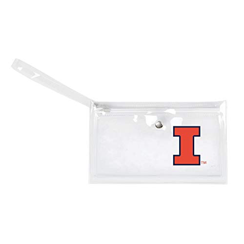 Image of Littlearth - LIWXY NCAA Illinois Illini Unisex Ncaancaa Ticket Wristlet, Clear, 9 inch by 5.25 inch