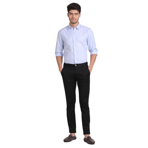 Image of ADRO Ankle-Length Cotton Slim Fit Chinos For Men's Casual Cool With Adjustable Waist Band.