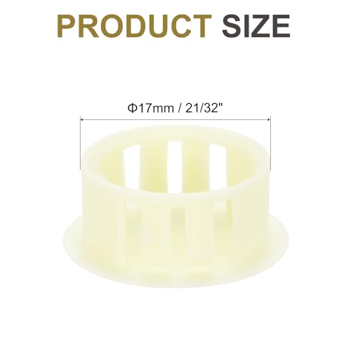 Image of MECCANIXITY 64PCS 17mm(21 /32 inch) Cream White Plastic Hole Plugs, Flush Type Panel Hole Plugs Insert End Caps for Locking Hole Tubes Furniture Cabinet