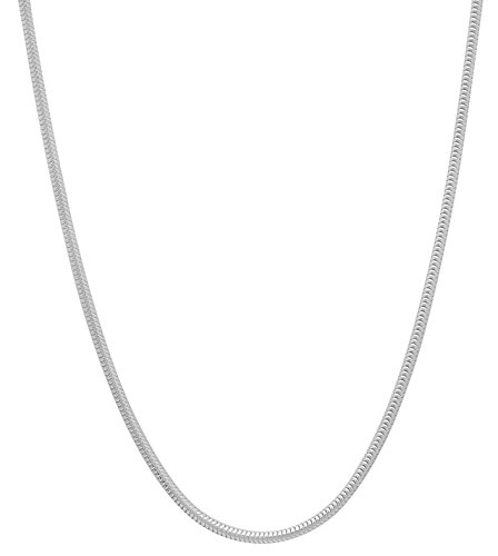 1.6mm Solid .925 Sterling Silver Round Snake Choker Chain Necklace, 18 inches - Image 4