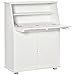 HOMCOM Sekretär Schreibtisch Kommode Schreibkommode Klappensekretär platzsparender Computertisch mit Schrank Weiß 82 x 38,5 x 107 cm