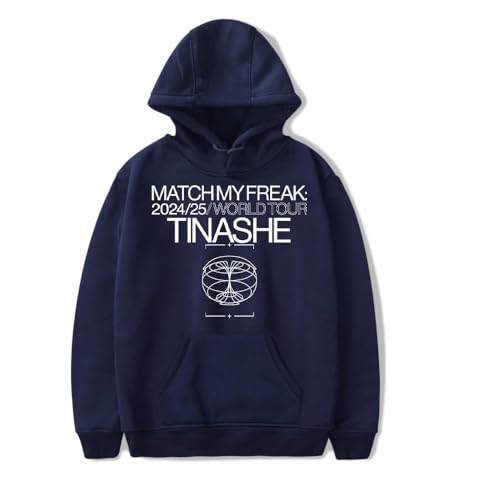 Photo de RYSXJLX Tinashe Match My Freak World Tour Sweat à capuche unisexe rétro tendance classique à manches longues (Taille M, bleu marine), bleu...