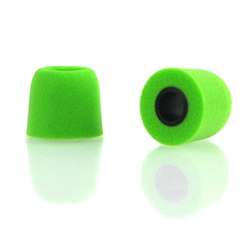 6 Packs(12 Pieces) in-Ear Monitor Replacement Memory Foam Tips 3mm Earplugs Earbud Cover for Balanced Armatured Headphone T-100(Medium, Green)