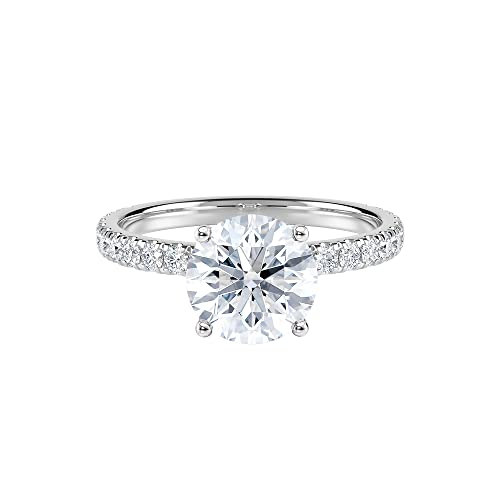 Diamond Wish IGI Certified 1 to 3 Carat Lab Grown Diamond Ribbon Halo Engagement Ring for Women in 14k Gold with Side Stones (I-J, VS-SI, cttw) Wedding Anniversary Promise Ring Size 4 to 92