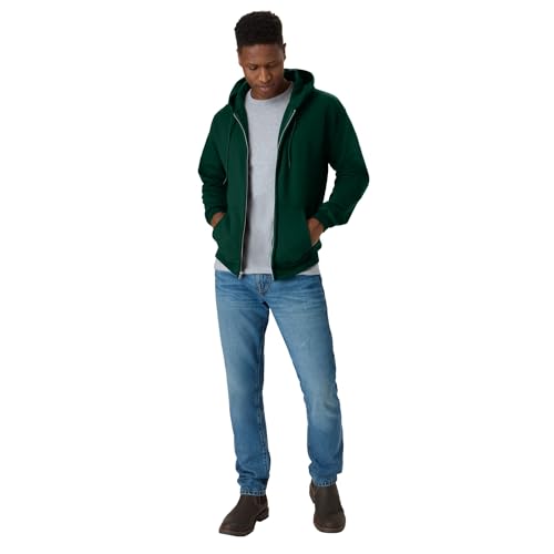 Image of Hanes Men's Zip-up Hoodie, Ecosmart Fleece Full-zip Hoodie for Men, Hooded Sweatshirt