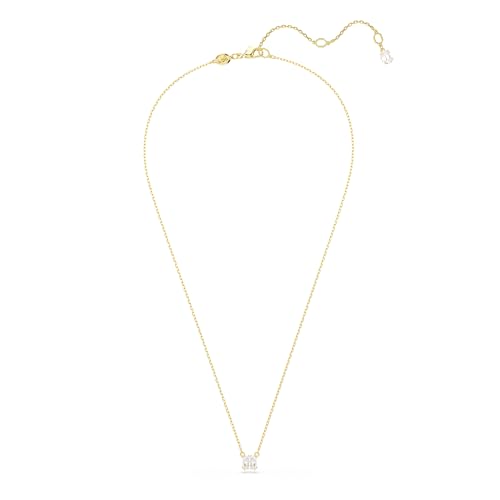 Swarovski Stilla Pendant, Square Cut, Clear, Gold-Tone Finished2