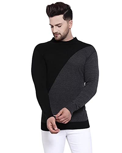 Image of Style Quotient Mens Grey Solid Sweaters