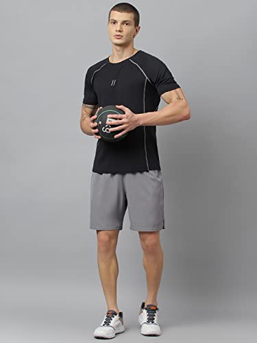 Image of ATICX Polyester Shorts for Men - Quick Dry Lightweight with Zipper Pockets - Gym, Running, Jogging, Training Half Pants for Basketball, Swimming, Badminton, Cycling, Football, Outdoor & Home Wear