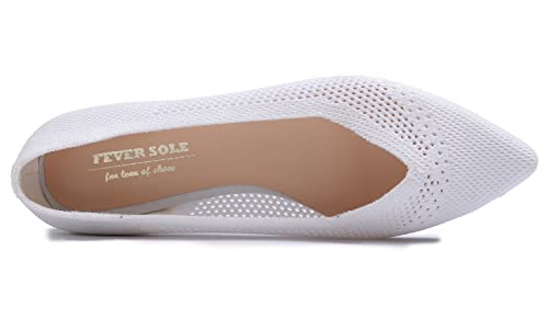 Image of FEVERSOLE Women's Woven Pointy Fashion Cutouts Breathable Knit Flat Shoes