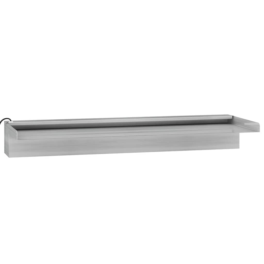 vidaXL Fuente Cascada con LED RGB para Jardín Estanque Piscina Patio Exterior Aporte Decorativo Relajante Luces Sonido Vista Acero Inoxidable