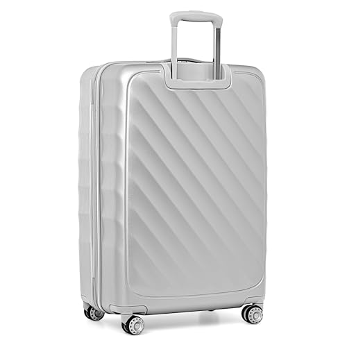 Traveler's Choice Elm Expandable Spinner Luggage Set, Matte Silver, 29" Large Checked3