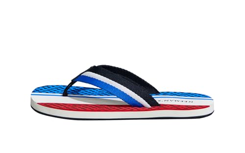 Image of Neeman's Modern Striped Fusion Flip Flops for Men | Orthopedic & Cushioned Slippers | Soft, Lightweight, Flexible Indoor Outdoor Chappal