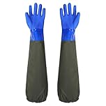 MeiLang Pond Gloves, 26.78" Heavy Duty Waterproof Length Rubber Gloves, Reusable Extra Long Gloves Drain Cleaning for Gardening, Aquarium, Fishery & Industrial Use (Large) 68cm