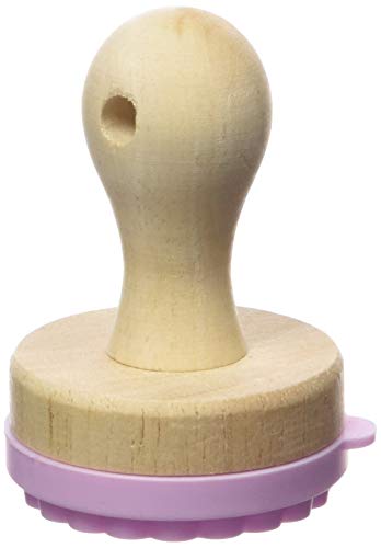 Mini Plätzchen-Stempel Teekanne Ø  5 cm: Holzgriff und Lebensmittelechtes Silikon, 5cm