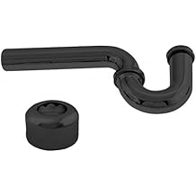 Westbrass D401-1-62 1-1/4" 17 ga. Brass P-Trap with High Box Flange, Matte Black