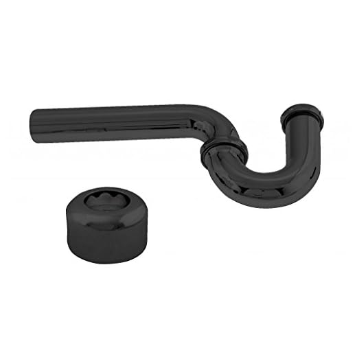 Westbrass D401-1-62 1-1/4" 17 ga. Brass P-Trap with High Box Flange, 1-Pack, Matte Black