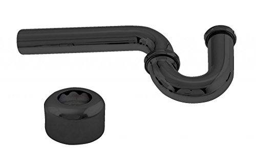 Westbrass D401-1-62 1-1/4" 17 ga. Brass P-Trap with High Box Flange, Matte Black by Westbrass - Used condition - US$9.19