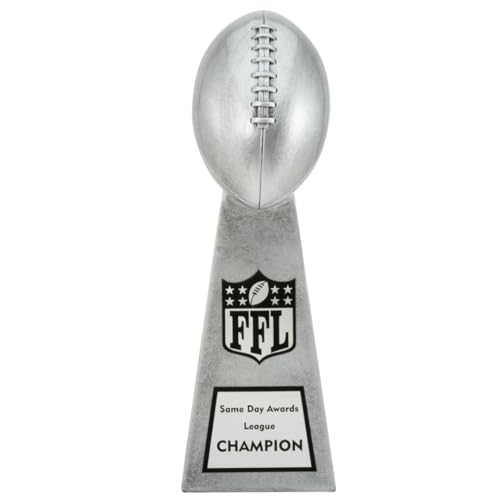 silver lil39 vince fantasy football trophy - engraving included
