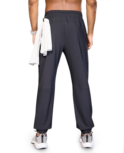 Mens Joggers with Zipper Pockets Lightweight Athletic Workout Sweatpants Quick Dry Tapered Track Pants for Running4