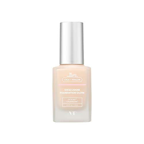VT COSMETICS CICA Liquid Foundation Glow- BTS Makeup | BTS Foundation | Glowing Foundation | Moist Cover | Sheer Skin Makeup | Long Lasting | Hydrating | No.21