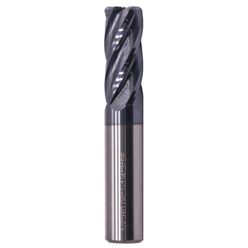 Image of High Performance Solid Carbide Corner Radius End Mill - AlCrN Coated, Variable Helix- .060 inch Corner Radius, 5 Flute, 1 /2 inch Cutting Diameter, 1 /2 inch Shank Diameter, 1-1 /4 inch Length of Cut, 3 inch Overall Length