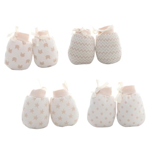 BESPORTBLE 4 Pairs Baby Mitten Gloves Winter Warm Mittens for Newborns Anti-scratching Gloves for Infants Soft